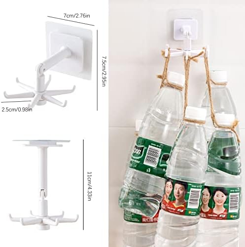 Mutfak Gereç Tutucu Mutfak Asılı Beyaz, Delmeden Mutfak Askısı, Kendinden Yapışkanlı Mutfak Tutucu, 6 Kancalı, Saklama Düzenleyici Rafı, Mutfak/Banyo/Gardırop için, Mutfak Gereçleri, Asma Raf, 4 Adet - Görsel 2