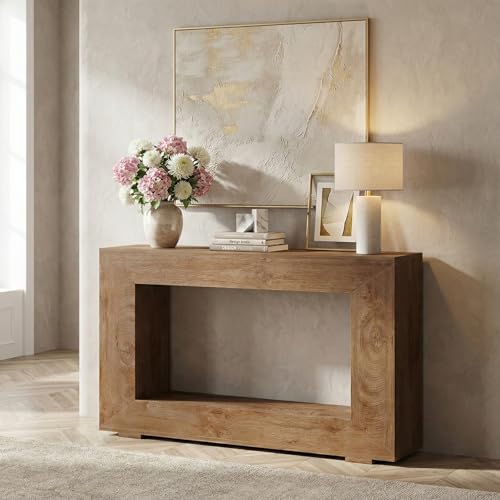 Lailang 120cm Mesa de Entrada, Aparador Entrada recibidor, Mueble recibidor Entrada, Mesa Consola Estrecha, Consola recibidor Madera, Recibidores Modernos, 120 x 30 x 84 cm, Natural Wood