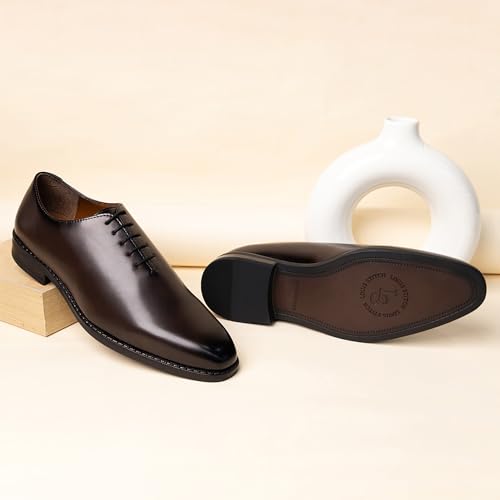 Image of LOUIS STITCH Formal Shoes for Men | Handmade Lace-Up Derby Formal Shoes | Dual Tone Patina Finish | Breathable Lining | Office, Party LSSXWC