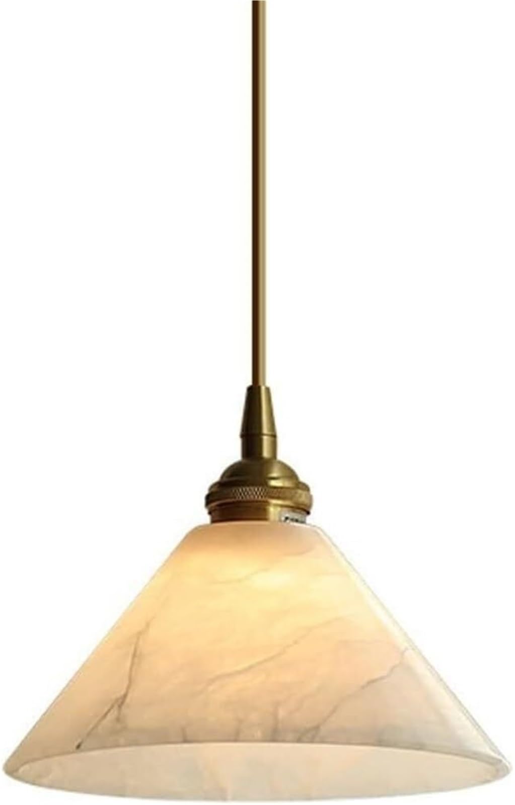 Khukhu One Color White Alabaster Pendant Lights Kitchen Island Marble Ceiling Hanging Lamp Bowl Shade Modern Gold Chandelier Natural Stone Light Fixture For Dining Room Bedroom Restaurant Hotel