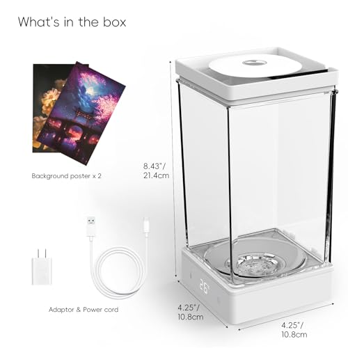 Image of Small Betta Fish Tank 0.37 Gallon Smart Aquarium kit Constant Temperature Setting Between 68-86℉ Fish Tank with LED Light Easy Setup and Maintenance, Perfect Starter Tank Fish Bowl White