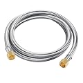 6 Feet Propane Hose Extension, Braided 3/8" Propane Extension Gas Line, 6ft Flexible LP Gas Line, Female to Female Flare on Both Ends, Brass Connector for Gas Grill, RV Application, Heater, Burner