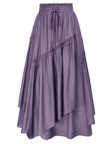 Jupe longue à plusieurs couches Scarlet Darkness en violet profond aux finitions soignées