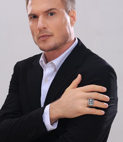 FTW Rings for Men,Mens Biker Motorcycle Ring,Vintage Large Chunky Outlaw Stainless Steel Jewlry Size 7-154