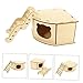 BESPORTBLE 2pcs Wooden Hamster Hideout House with Ladder DIY Assembly Small PET Nest Wooden Hamster Hut for Gerbils and Mice Sleeping House and Hiding Toy