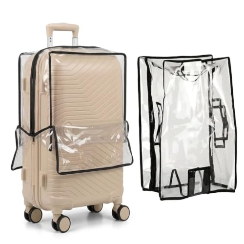 Fambal 28" Zippered PVC Transparent Suitcase Covers Protectors, Waterproof Dustproof Trolley Luggage Suitcase Size Large Check-in Bag (Pack of 1) (68x46x33cms)
