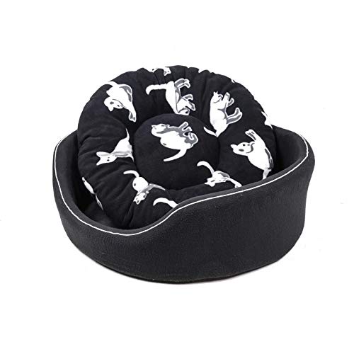 Petslover Foam Filled Round Shape Reversable Dual Pet Print Black Color Ultra Soft Ethnic Designer (Export Quality) Bed with Cusion Pillow for Dog/Cat-Small (B07RCGBZGM) Amazon Price History, Amazon Price Tracker