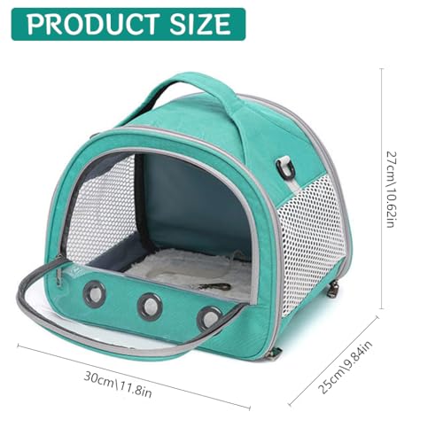 Image of Qpets Small Animal Carrier, Bird Carrier Bag with Shoulder Strap & Handle, Travel Pet Carrier Cage for Small Pet Carrier Bag for Birds, Guinea Pig, Squirrel, Hamster (Recommended weight 3-4KG)