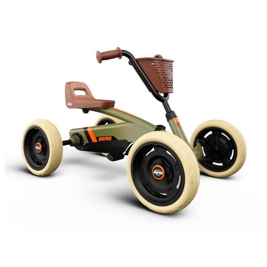 BERG Buzzy Retro Green Pedal Gokart, Kinderfahrzeug, Tretauto, Kettcar ab 2 Jahre, Hohe Sicherheid und Stabilität, Tretfahrzeug für Kinder