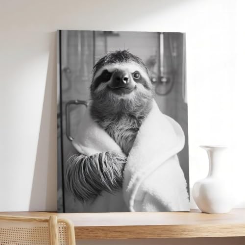 Poster paresseux robe blanche solution déco originale petit espace 20x30 cm - 7