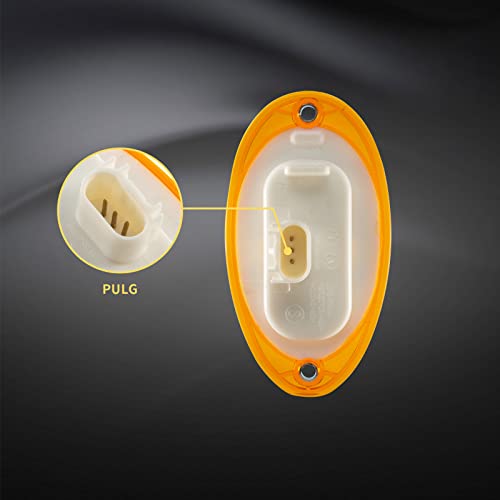 Everesthd 2Pcs Side Marker Light Turn Signal Lamps Assembly With Amber Led Sealed Clearance Lamps Fit For Freightliner Cascadia 2008-2017 #TOP2