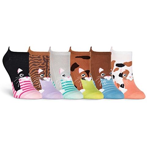 K. Bell Socks Women's Fun Animals Novelty Low Cut No Show Socks Cover