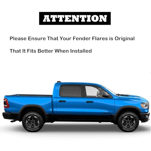 Image of RMOURTEKK Mud Flaps Compatible with Dodge Ram 2019-2023 2024 Ram 1500 (New Body Style) with OEM Fender Flares Custom Front and Rear Mud Guard Set (4pcs-Set) (NOT TRX Model)