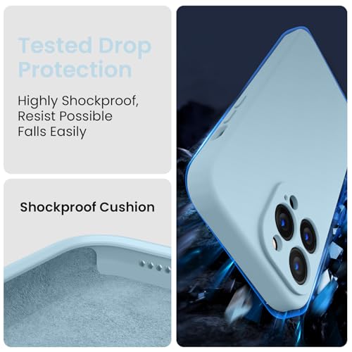 Image of FireNova Designed for iPhone 14 Pro Case, Silicone Upgraded [Camera Protection] Phone Case, Soft Anti-Scratch Microfiber Lining Inside, 6.1 inch,Sky Blue