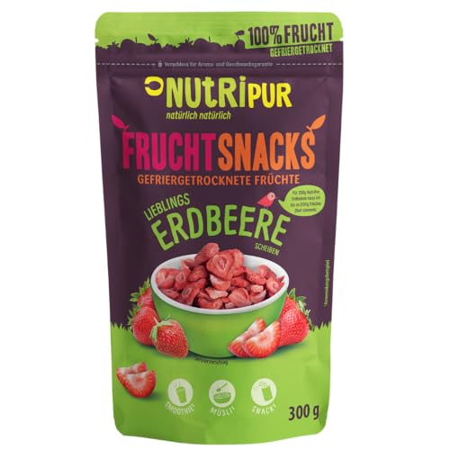 Erdbeeren-gefriergetrocknet-300g-getrocknete-Erdbeerscheiben-ungezuckert-Gefriergetrocknete-Erdbeeren-mit-purer-Frucht-voller-Geschmack-Beeren-gefriergetrocknet-Getrocknete-Fruechte-NUTRIPUR