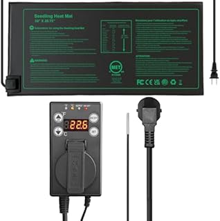 NAMOTEK Seedling Heat Mat and Thermostat Controller Combo Set for Seed Germination Plant Propagation MET Standard