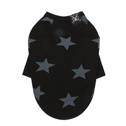 T-shirt noir pour grand chien à motif étoile vêtement canin taille XXL