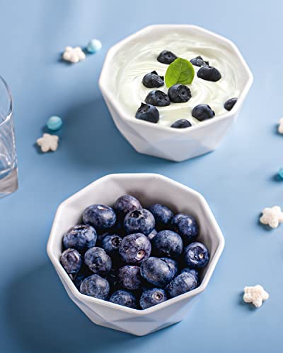 Delling Ramekins 4 Oz Set, Creme Brulee Ramekins Oven Safe, Geometric Souffle Dishes Ramekins, Porcelain Ramekin For Baking Souffle Ramekins Bowls, Small Souffle Dishes Bowls Set Of 6, White #TOP4