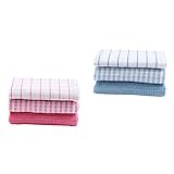 SOPOTUTU 6 Piezas Paños de Cocina de Algodón Duraderos Unidades Toallas Absorbentes y Resistentes para Limpieza de Vajilla y Utensilios Reutilizables Secado Rápido Trapos Color Aleatorio