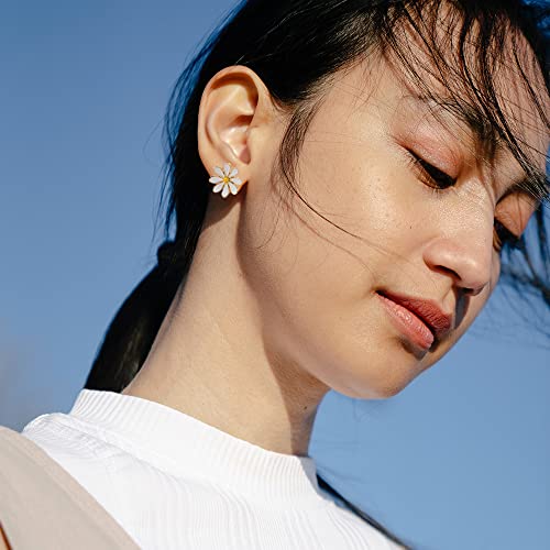 Daisy Flower Stud Earrings.Cute Chrysanthemum Dangle Earring Little Sun Flower Drop Earring for Women Jewelry 7