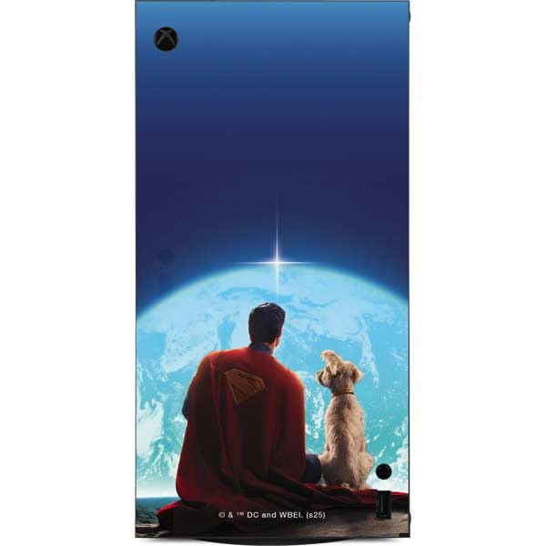 Skinit Decal Gaming Skin Compatible with Xbox Series X Digital Edition Console - Officially Licensed Superman 2025 Superman & Krypto Watch The Earth Design