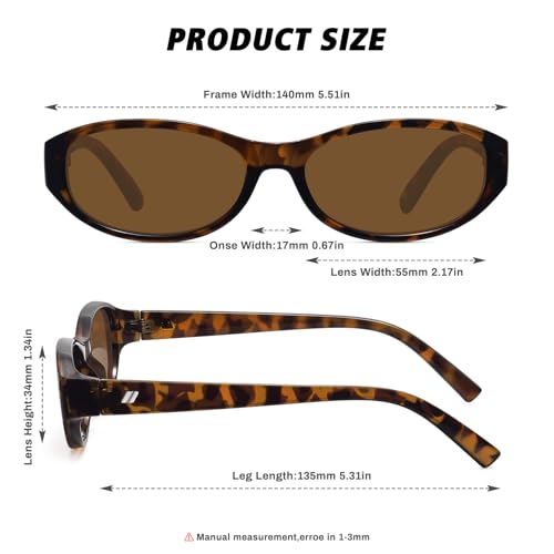 Retro Narrow Oval Sunglasses for Women Trendy Small Vintage Sun Glasses UV Protection FZN8244