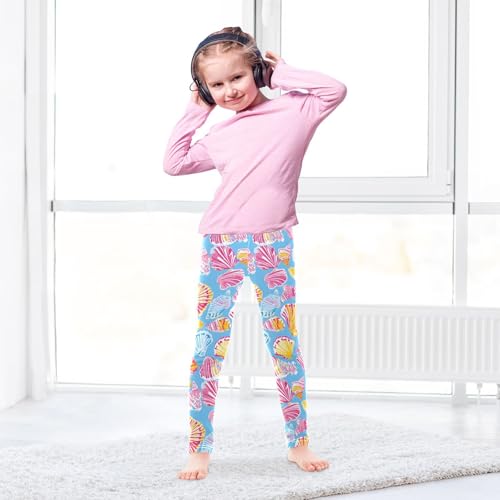 ALAZA Girls' Leggings Children's Yoga Pants Skinny Printed Dance Colorful Shelll Comfortable 4T3