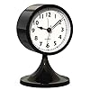 AYRELY 3 Cute Analog Alarm ClockSmall Retro Table Clock Battery OperatedSlient Metal Desk Clock with Light for Living Room DecorBedroomBedsideShelfBlack