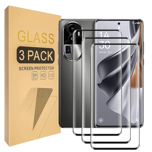 Lucyliy (3 Pack) Compatible for Oppo Reno 10/Reno 10 Pro Screen Protector Tempered Glass,Case Friendly 9H Hardness High definition Anti Scratch