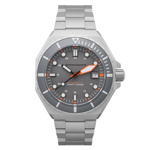 Image of Spinnaker Dumas Men's Watch - Automatic Dive Watch for Men, 44mm Stainless Steel Case, Stainless Steel Strap, Water Resistant 300m, SP-5081