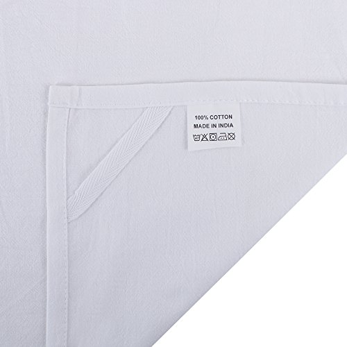 Dg Collections Flour Sack Dish Towels, 100% Cotton, Set Of 12 (27X27 Inches), Multi-Purpose Vintage Kitchen Towels, Very Soft,Highly Absorbent, Lint Free, Pre-Washed Tea Towels For Embroidery- White #TOP3