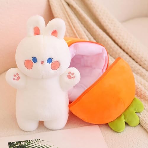 Image of Reversible Soft Toys for Kids, Stuffed Animal Plush Toys for Boys & Girls - Plushie Toy (Orange Strawberry Bunny)