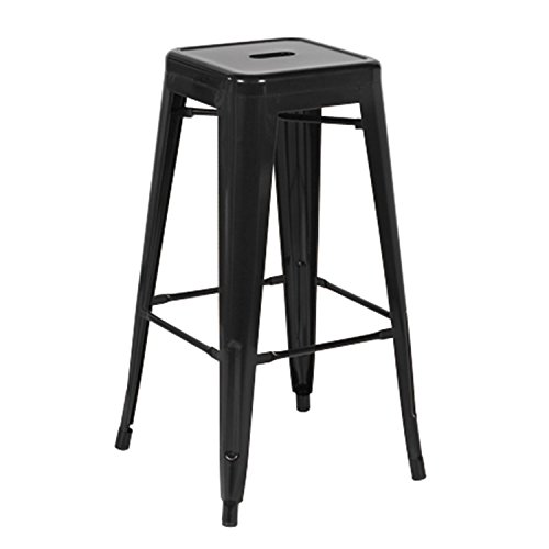 lo+demoda Hight Ural H67 Taburete, Acero, Negro, 66x65x77 cm, 2 Unidades