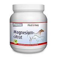 Pharmox Pferd & Pony Magnesiumcitrat (500 Gramm Pulver) - 100% aus reinem Magnesium ohne Zusätze - Hochdosiert - Ist gut für die Muskelfunktion - Für den Erhalt starker Knochen