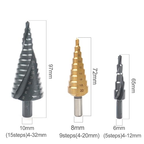 Set de 3 brocas escalonadas HSS 4-32 mm miniatura 2