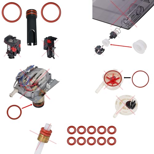 Uszczelka, zestaw konserwacyjny, o-ring, do DeLonghi ECAM ESAM PrimaDonna Dinamica Eletta Magnifica Cappuccino do zbiornika na wodę, agregatu grzewczego, przepływomierza, termobloku, węża