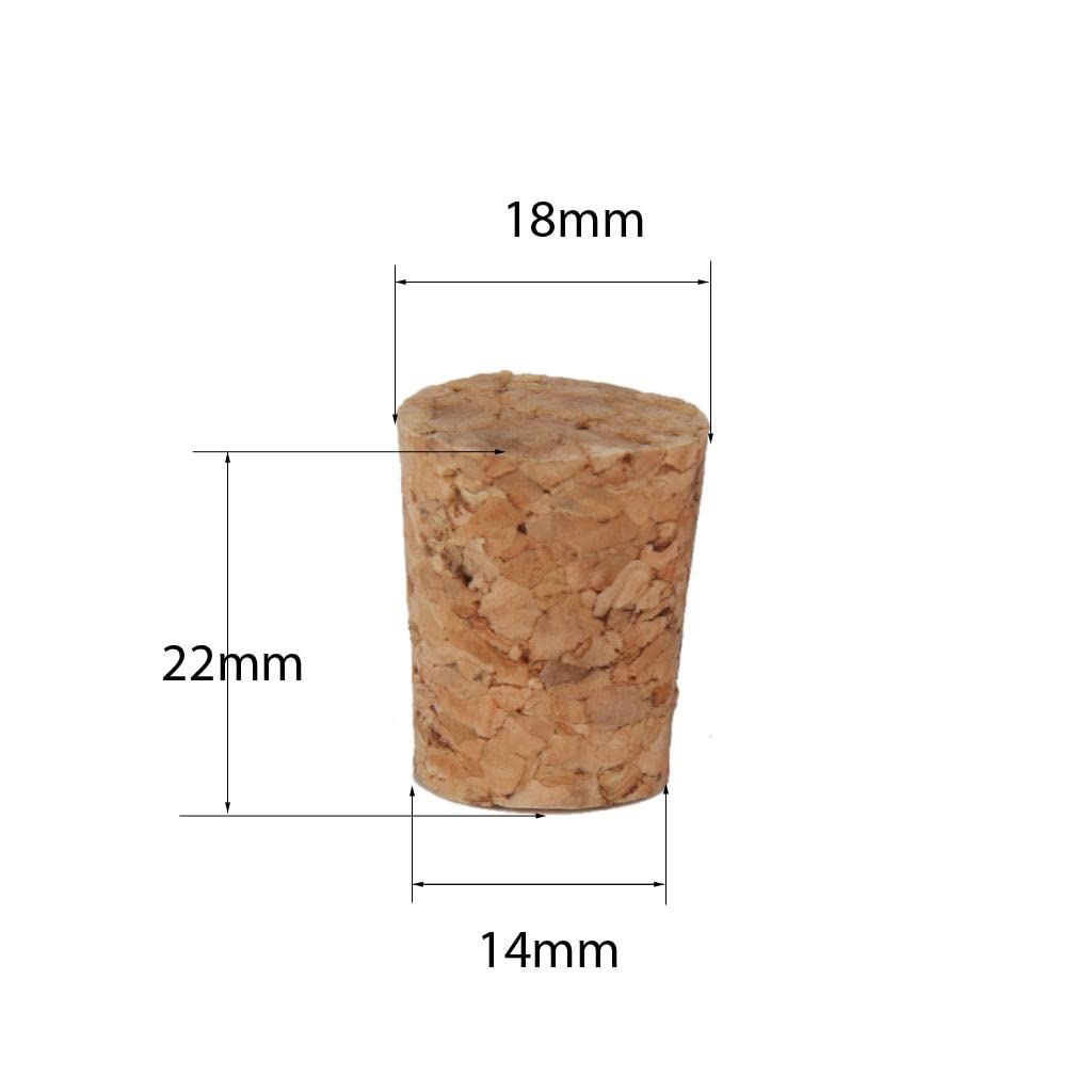 Tapones de corcho cónicos 18 mm x 14 mm x 22 mm para manualidades
