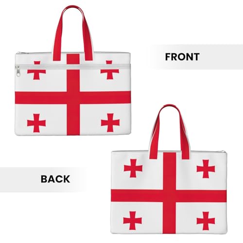 Flag Of Georgia Canvas Document Bag Briefcase For Professionals And Executives3