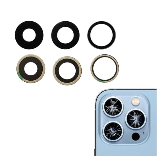 MEEFIX Rear Back Camera Glass Lens Cover Pre-Installed Adhesive, 2-Pack Replacement for iPhone 13 Pro and 13 Pro Max