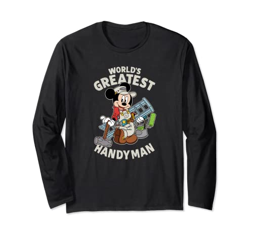 T-shirt Mickey Mouse World's Greatest Handyman manches longues pour éviter le froid en atelier