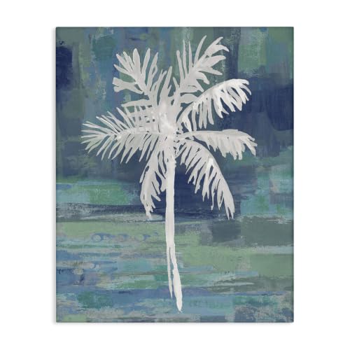 White Palm Tree Leaves Abstract, 16 x 20 Inch Canvas Wall Art