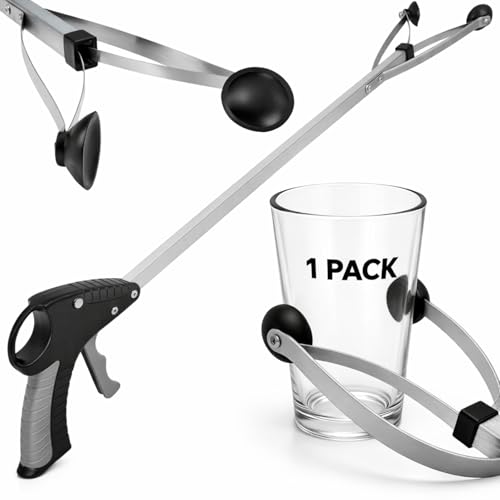Vive Suction Cup Grabber Reacher 32' - Elderly Grab It Reaching Pickup Tool Heavy Duty for Seniors - Trash, Sticks, Litter Picker Upper - Extra Long Reach Handle & Handy Extension Arm Claw
