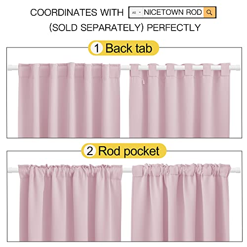 Blackout Curtain Panels For Girls Room Baby Pink 52W 84L 2 Panels Noise Reducing Back Tab Blackout Draperies By Nicetown #TOP2