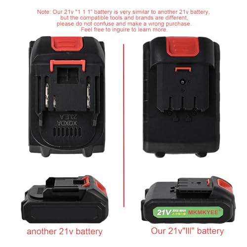 Image of 21v III Battery, 2.0 Ah Battery with Electric Quantity Display and Charger Cord Compatible for Mini Chainsaw