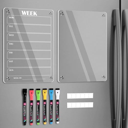 Acryl Magnetisches Whiteboard Kalender Monats-/Wochenplaner Menütafel für Kühlsc