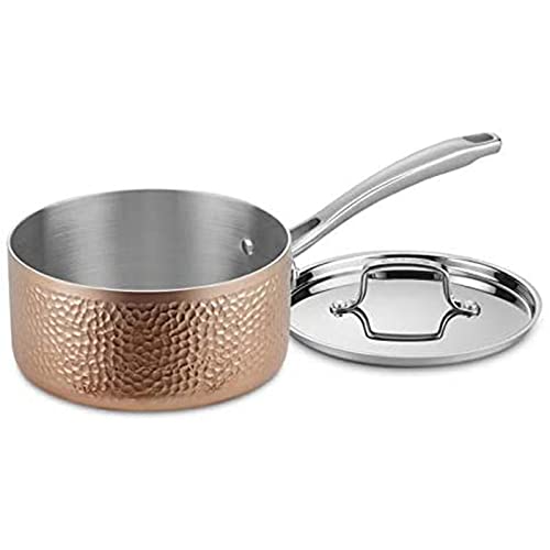 Cuisinart Hctp-9 Hammered Collection 9-Piece Cookware Set - Copper Bundle With Deco Chef 16 Piece Kitchen Knife Set With Wedge Handles, Shears, Block, And Cutting Board #TOP6