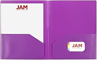 Vista 84 de JAM PAPER Heavy Duty Plastic Two Pocket Extra Tough School Folders - Blue - 6/Pack