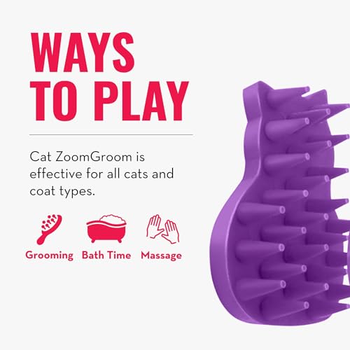 KONG – Cat ZoomGroom – Pflege- und Massagebürste aus Weichem Kautschuk für Katzen