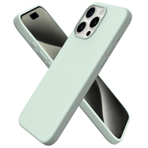 ORNARTO Funda para iPhone 15 Pro MAX Silicona Antigolpes,Verde Claro