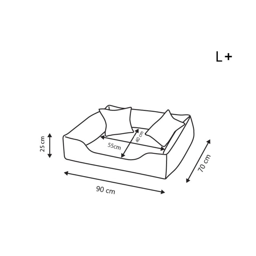Cama Ortopédica Candy | Felpa | Duradera | Base Antideslizante | Sofá para Perros (L+|90x70cm, Azul Marino)